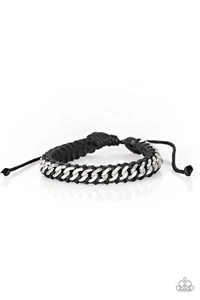 Pulsera Paparazzi - Guardabosques Resistente - Negro y Plateado - Cuerda Urbana Linda - Imagen 1 de 2