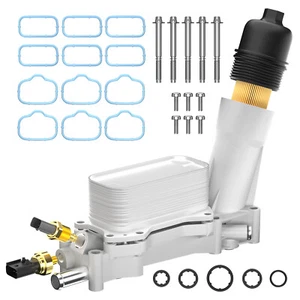 Aluminum Engine Oil Cooler Filter Housing Fit 11-16 Chrysler Dodge Jeep Ram 3.6L - Picture 1 of 7