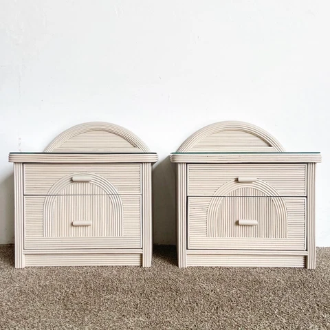 Boho Chic Pencil Reed Nightstands - a Pair Cover