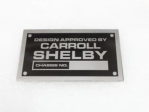 DATA PLATE FITS TO VINTAGE CARROLL SHELBY DESIGN APPROVED #V211-7 - Picture 1 of 6