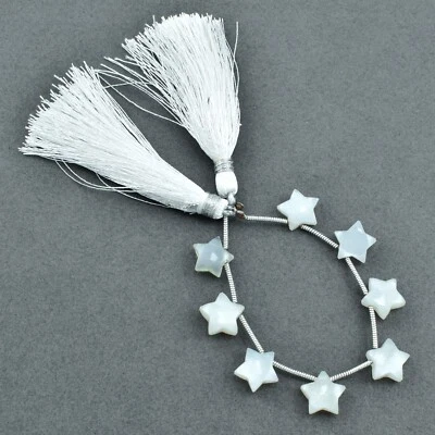 Naturweiß Mondstein Star Schnitzen Lose Edelstein Strand Für Halskette Ohrringe - Bild 1 von 4