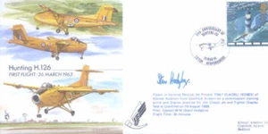 EJA 27 Primer Vuelo 35a Ann Hunting H126 RAF Cubierta Firmada Rector Piloto - Imagen 1 de 1