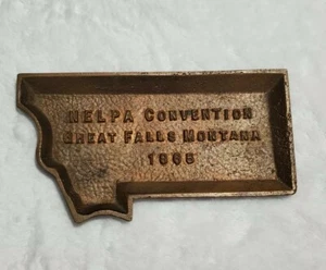 1965 NELPA Convention Great Falls, Montana Solid Copper Tray 12 Ounces - Picture 1 of 7
