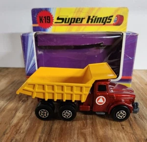 Matchbox Lesney K-19 SUPER KINGS  6 Wheel Dump Truck / BOXED - BEAUTIFUL!! - Picture 1 of 11