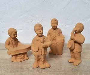 Schöne Deko Figuren Musikern Jazz Band Vintage Handarbeit Ton - Bild 1 von 15