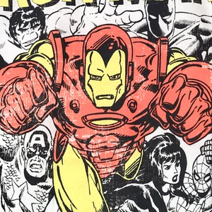 MARVEL COMICS IRON MAN SHIRT MENS MEDIUM WHITE HULK SPIDERMAN PANTHER MCU NWT - Picture 1 of 14