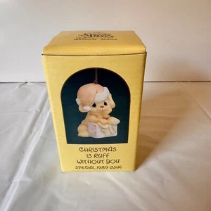 Enesco Precious Moments Christmas is Ruff Without You Ornament 1989 Special VTG - Picture 1 of 11