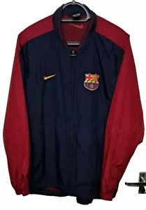 SIZE SMALL VINTAGE BARCELONA NIKE TRAINING FOOTBALL TRACK JACKET - Picture 1 of 9