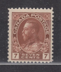 1911-25 #114 7¢ KING GEORGE V ADMIRAL ISSUE DRY PRINTING F-VFNH - Foto 1 di 2