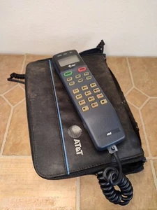 VINTAGE AT&T SAC DE VOITURE TÉLÉPHONE TÉLÉPHONE PORTABLE TRANSMOBILE 3010/3015 accessoire années 1990 - Photo 1 sur 18