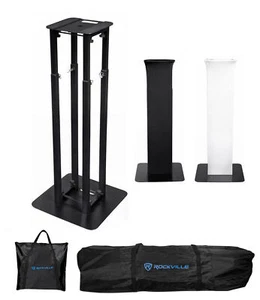 (1) Rockville RTP32B Totem Moving Head Light Stand+Black+White Scrims+Carry Bags - Picture 1 of 11
