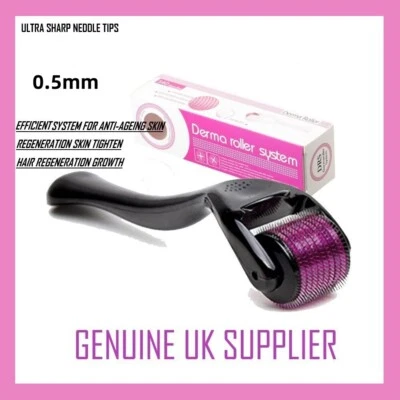 0.5mm Derma Skin Roller Titanium Micro Needle Anti Ageing Regeneration Growth UK