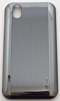 GENUINA LG P970 Optimus CUBIERTA BATERÍA Puerta NEGRO METÁLICO Teléfono Celular Inteligente Trasero Foto 1 de 2
