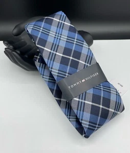 Tommy Hilfiger Men's Polyester Tie ~ Blue ~ Plaids & Checks ~ NEW MSRP: $69.50 - Picture 1 of 4