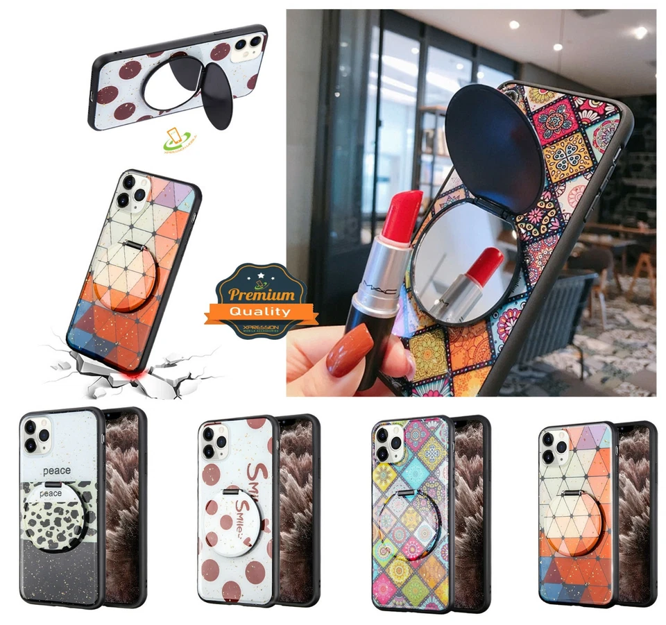 For Samsung Galaxy A20 Hybrid Armor Mirror Stand Rubber Case Shockproof Cover - Image 1 of 4