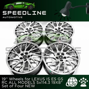 Set of 4 Lexus 19"  IS ES GS RC Luxury Style 19 inch Hyper Silver Wheels Rims US - Picture 1 of 3