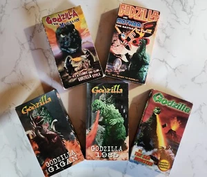 GODZILLA VS....SET SELTEN 5 VHS Band, KOMPLETT/GETESTET SIEHE FOTOS (VHS63) - Bild 1 von 17