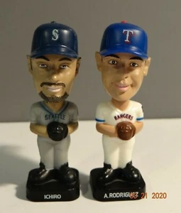 2002 Ichiro & A. Rodriquez Post Mini Bobblehead- Seattle Mariners Texas Rangers - Picture 1 of 3
