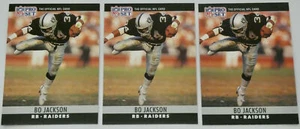 1990 PRO SET FOOTBALL Bo Jackson (3x) Card Lot #155 NM Los Angeles Raiders Nike - Picture 1 of 2