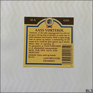 Aass Vorterol Aass Bryggeri Drammen Beer Label (BL3) - Picture 1 of 2