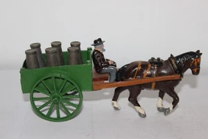 Lead CRESCENT Cart, Horse, Driver & 6 Milk Churns - Picture 1 of 7