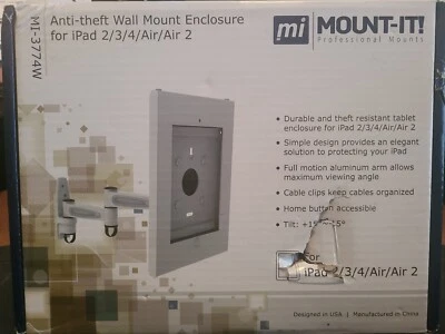 NIB Mount it Anti-Theft Swing Arm Wall Mount Enclosure for iPad 2/3/4/Air/Air-2  - Image 1 of 4