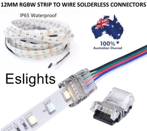 4X 12MM RGBW RGBWW SNAP CONNECTOR 5PIN WIRE LED STRIP LIGHT SOLDERLESS - Picture 1 of 5