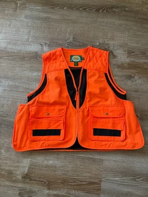 Cabela’s Blaze Orange Hunting Vest XL Reg Mesh Back Game Pouch Pockets Upland - Image 1 of 4