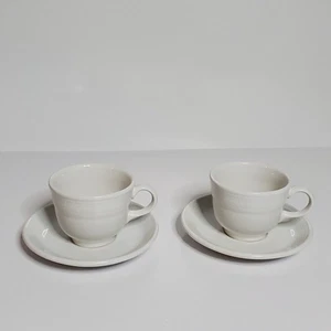 Fiesta Homer Laughlin China Co Set of 2 Cups With Saucers in White - Picture 1 of 4
