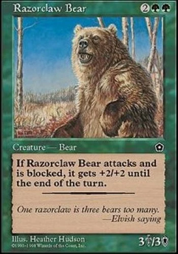 Heavy Play, English MTG Regular Razorclaw Bear Portal Second Age Magic the Gathe - Image 1 of 1