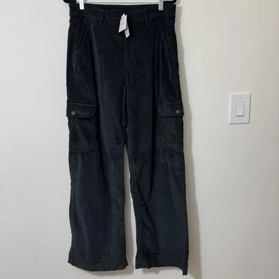 American Eagle Women’s Super High Rise Baggy Wide Leg Corduroy Pants Sz 12 Long - Image 1 of 4