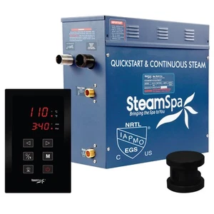 SteamSpa OAT450 Oasis 4.5 KW QuickStart Steam Bath Generator - Black - Picture 1 of 12