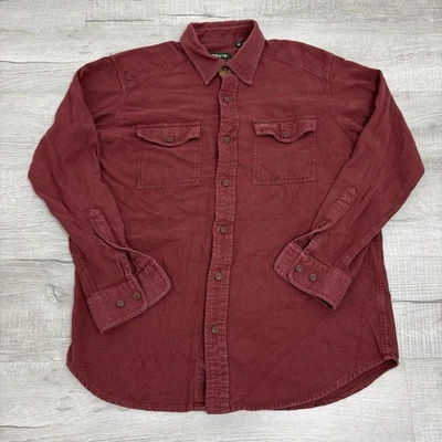 Мужские Orvis средние однотонные красные микро клетчатые с длинным рукавом на пуговицах - Изображение 1 из 4