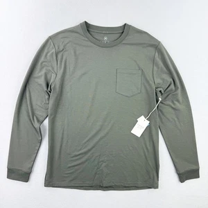 Free Fly Mens Bamboo Flex Long Sleeve Pocket Tee Size L Fatigue Olive UPF 50 - Picture 1 of 8