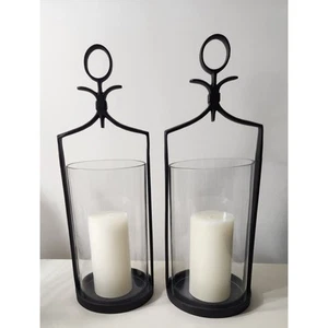 Pottery Barn Artisanal Wall Mount Candleholder Lantern Set 2 Candle Sconce  - Picture 1 of 4