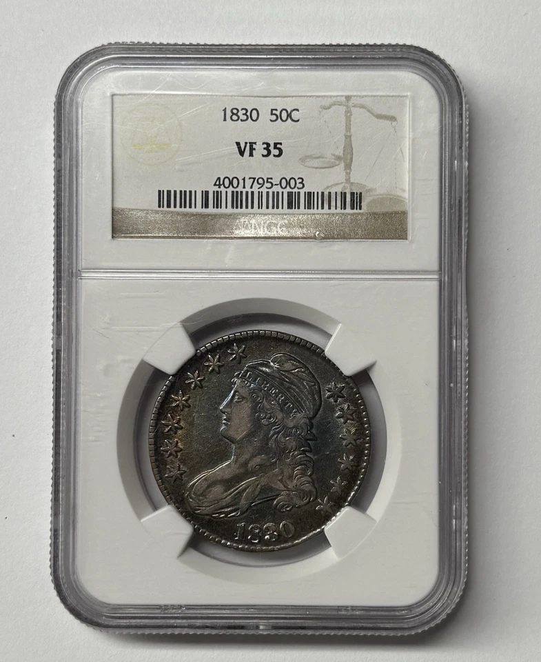 NGC 1830 VF-35  Capped Bust Half Dollar Great Toning - Image 1 of 3