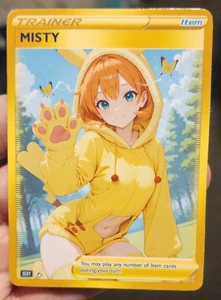Misty - Pokemon - Waifu - Goddess - DIY - Full Art - Glossy - Trainer Card - Picture 1 of 2