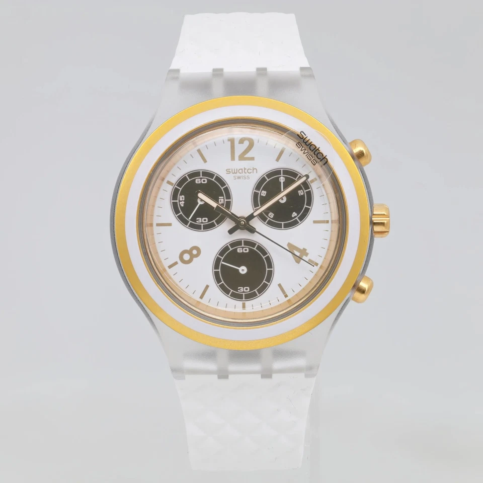 Reloj de cuarzo para hombre S-Watch Irony cronógrafo 43 mm esfera blanca y correa SVCK1008 Foto 1 de 3