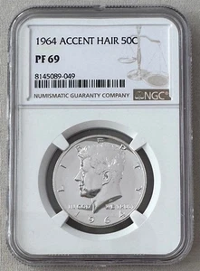 1964 John F. Kennedy ACCENT HAIR 50C Silver Coin NGC PF69;Z231 - Picture 1 of 2