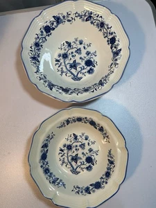 ViNTAGE FW Woolworth Blue Danube Scalloped Rim Serving Bowls X2 - Picture 1 of 4