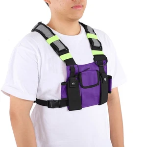 (Purple + Fluorescent Green)BROLEO Chest Bag Tool Vests Outdoor For Camping SC - Picture 1 of 12