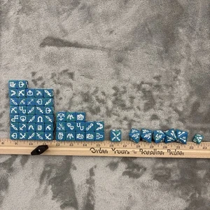 Vtg TSR Dragon Dice Lot Coral Elves Green Blue 52 Count Varying Shapes Sizes - Picture 1 of 3
