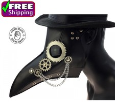 Plague Dr. Steampunk Renaissance Bird Long Beak Cosplay Costume Mask W Chains