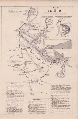 1850 Antique Map - "Map of the Orinoco " & "Lake Vasiva" - Baron Von Humboldt - Image 1 of 2