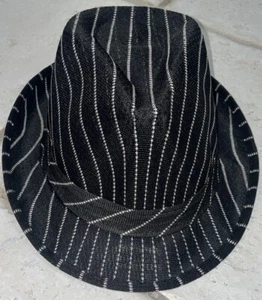 GANGSTER HAT PINSTRIPE FEDORA COSTUME ACCESSORY - Picture 1 of 3