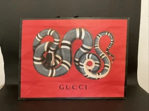 RARE Very Large Gucci Shopping Bag Red Snake  22” X 29 1/2” Brand New - Picture 1 of 10