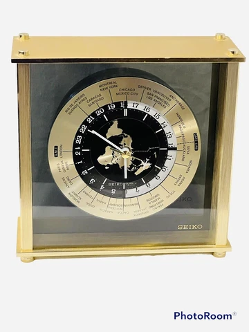 Seiko Bespoke Quartz World Desk Clock World Map Circa 1980 Cover