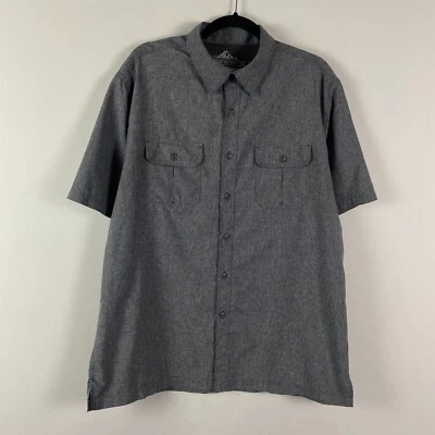 Croft & Barrow Quick Dry Short Sleeve Button Shirt Mens Large Solid Gray - Image 1 of 4