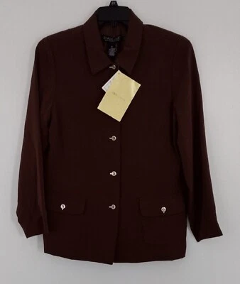 Dialogue Jacket Women's Size 12 NEW Brown Blazer Button Up Long Sleeve NWT - Image 1 of 4