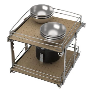 Rev-A-Shelf Two-Tier Solid Bottom Pullout Base Cabinet Organizer, 54BK-21SC-2-1 - Picture 1 of 12